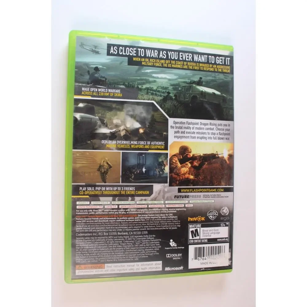 Operation Flashpoint: Dragon Rising (Microsoft Xbox 360, 2009) Authentic, Tested